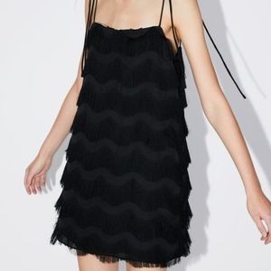 Black fringe Zara dress